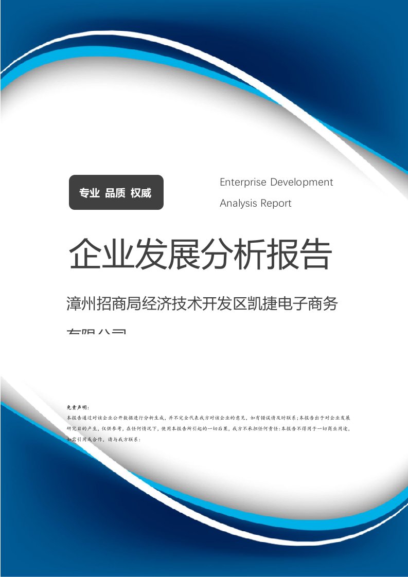 漳州招商局經(jīng)濟技術(shù)開發(fā)區(qū)凱捷電子商務(wù)企業(yè)發(fā)展與技術(shù)開發(fā)分析報告